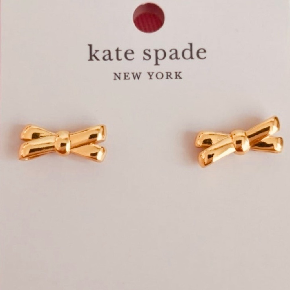 kate spade gold bow stud earrings NWT - Picture 4 of 8